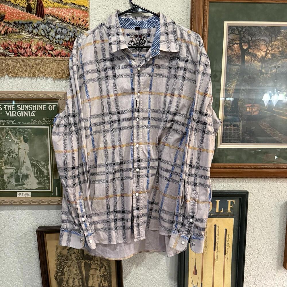Vintage 00s RARE Scully Western Shirt Mens Striped Long Sleeve Shirt Size XL